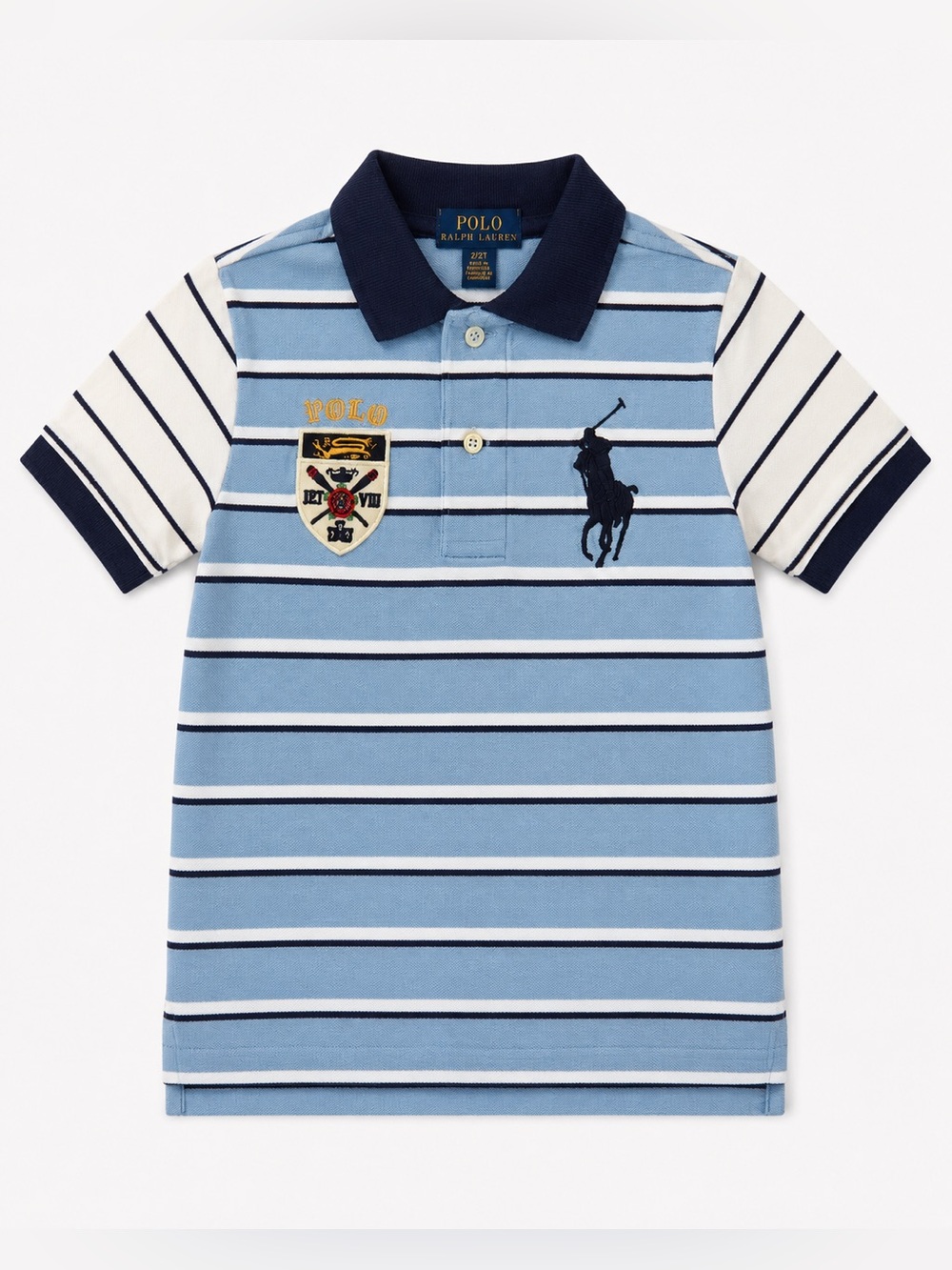 Polo Ralph Lauren Toddler 2T Striped Big Pony Polo Shirt Preppy Classic
